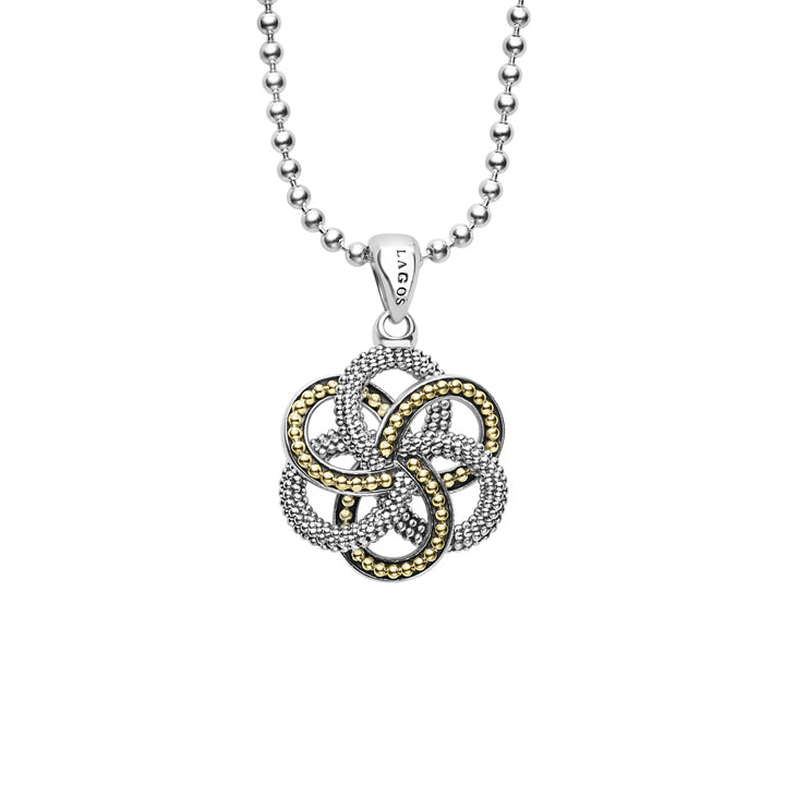 Lagos Love Knot Large Two Tone Pendant Necklace - 07-81027-B34