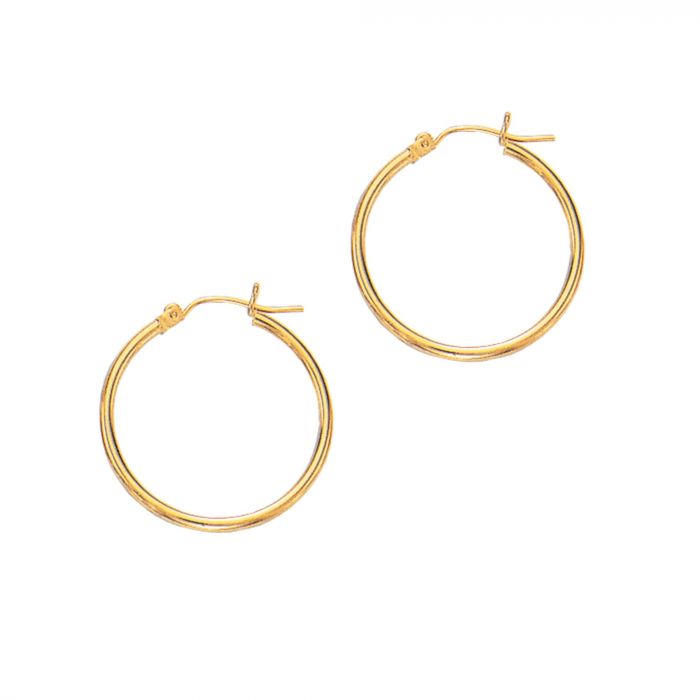 14K Gold 2mm Hoop Earring