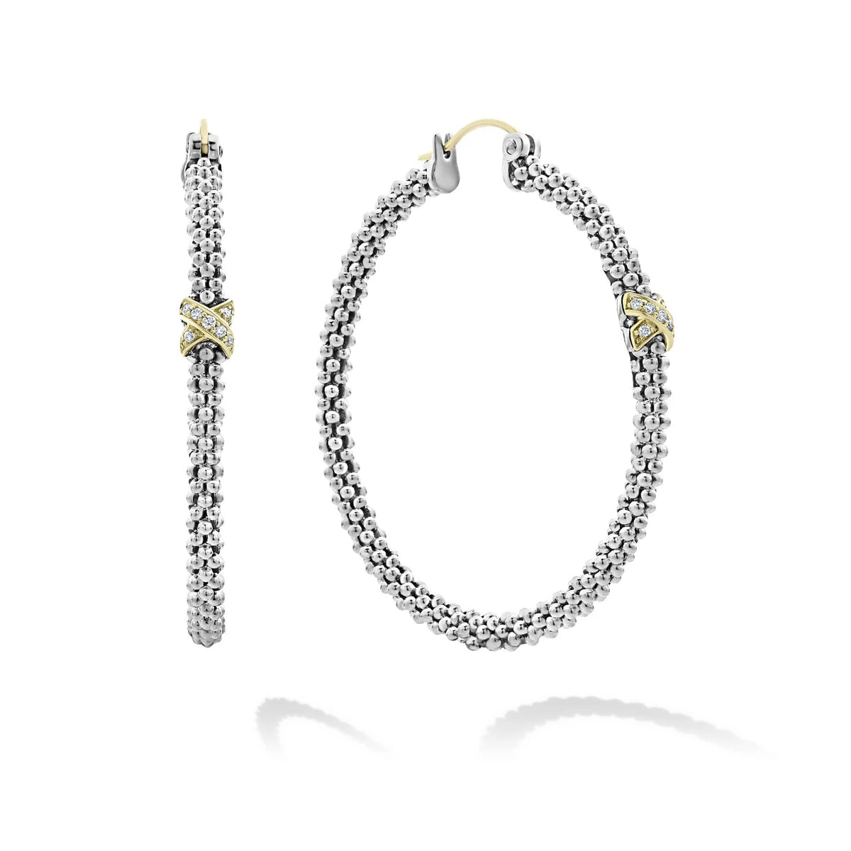 Lagos Caviar Lux Diamond Hoop Earrings- 01-81025-00