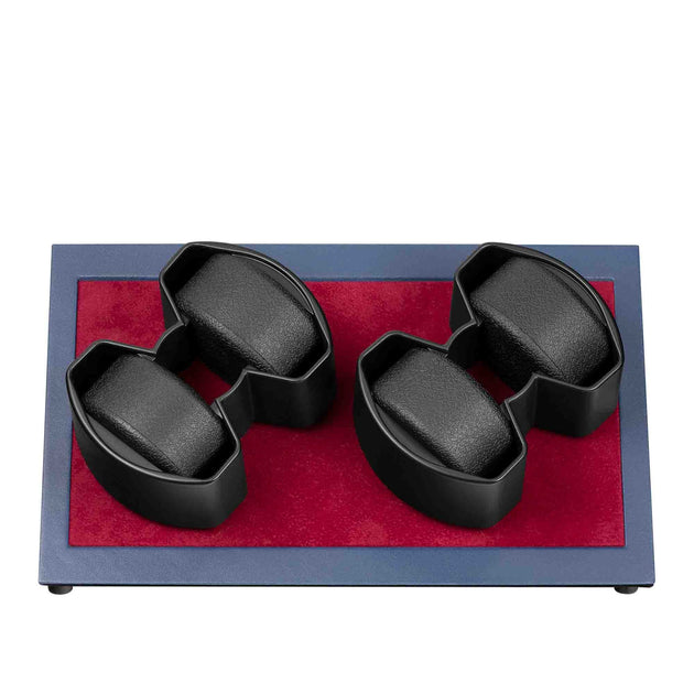 Mainspring Oxford Augustine Augustine 4-Slot Watch Winder Navy Blue