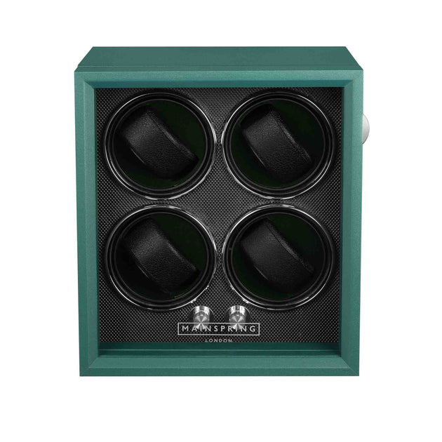 Mainspring Oxford Guardian 4-Slot Watch Winder Emerald Green