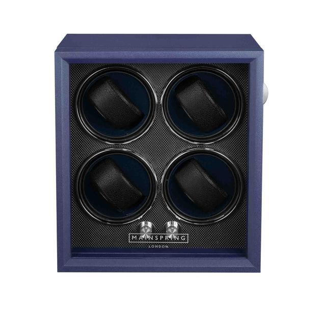 Mainspring Oxford Guardian 4-Slot Watch Winder Royal Blue