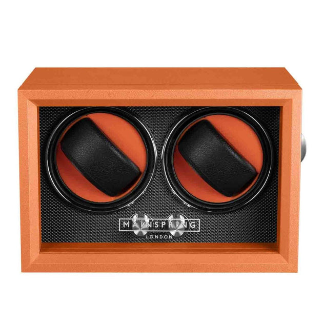 Mainspring Oxford Guardian Dual Slot Watch Winder Retro Orange
