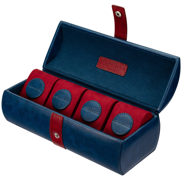 Mainspring Raceday Podium 4-Piece Watch Box Naval Blue