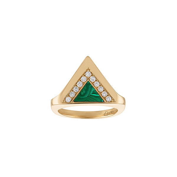 Eden Presley 14k Yellow Gold Malachite Ring - EDP-R0001-MAL