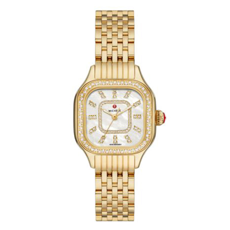 Michele Meggie 18k Gold-Plated Stainless Steel Diamond Dial Watch - MWW33B000003