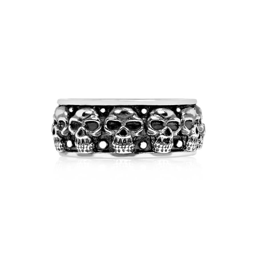 Stainless-Steel Skull Heads Ring