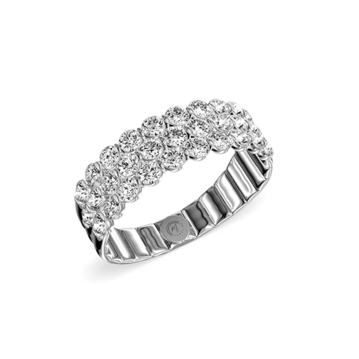 14k White Gold 2.21ctw Three-Row Diamond Anniversary Band - VA3000-RD-0071