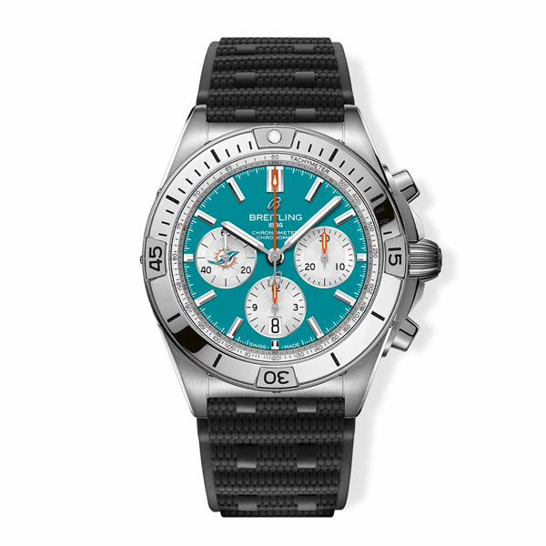 Breitling Chronomat B01 42 NFL Miami Dolphins Edition Rubber Strap - AB01342B1L2S1