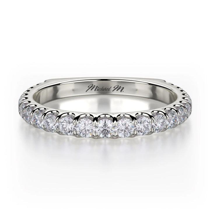 Michael M 18K White Gold Diamond Wedding Band - R655SB