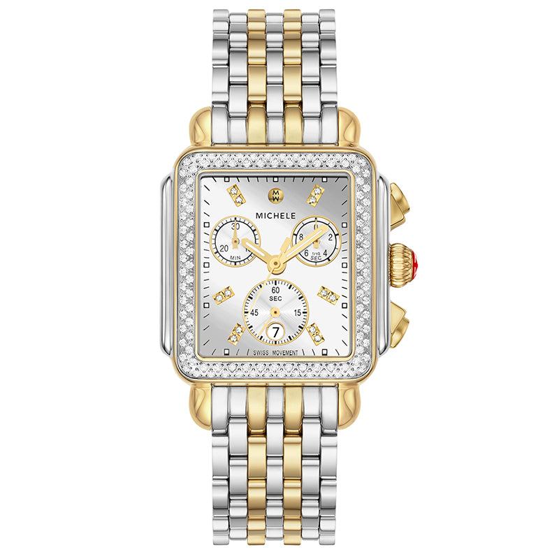 Michele Deco Diamond High Shine Two-Tone 18K Gold-Plated Watch - MWW06A000805