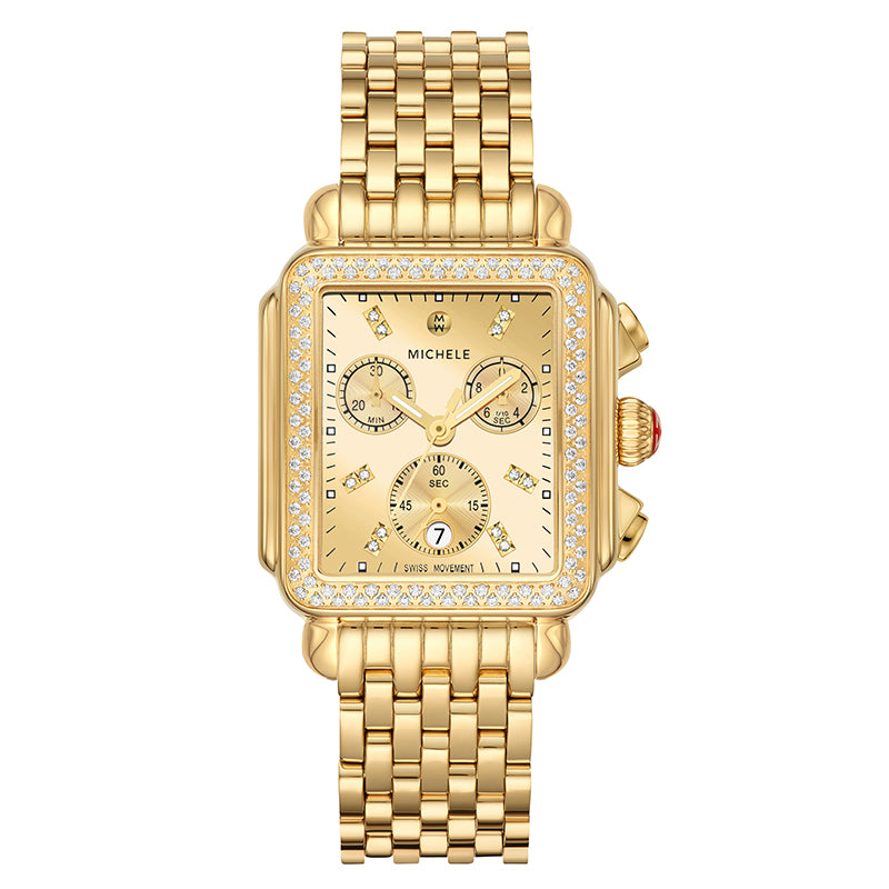 Michele Deco Diamond High Shine 18K Gold-Plated Watch - MWW06A000806
