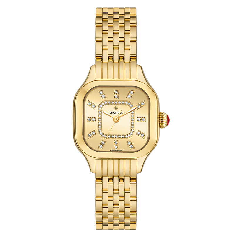 Michele Meggie 18K Gold-Plated Diamond Dial Watch - MWW33B000013