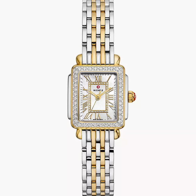 Michele Deco Madison Mini Two-Tone 18K Gold-Plated Diamond Watch - MWW06D000172