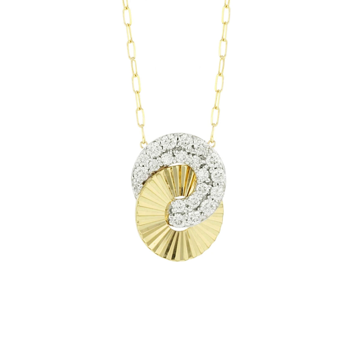 Phillips House 14K Yellow Gold 0.26ctw Diamond Mini Interlocking Aura Necklace- N0910DY