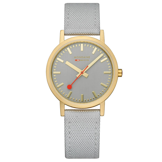 Mondaine Classic Recycled rPET 36mm Gray Gold