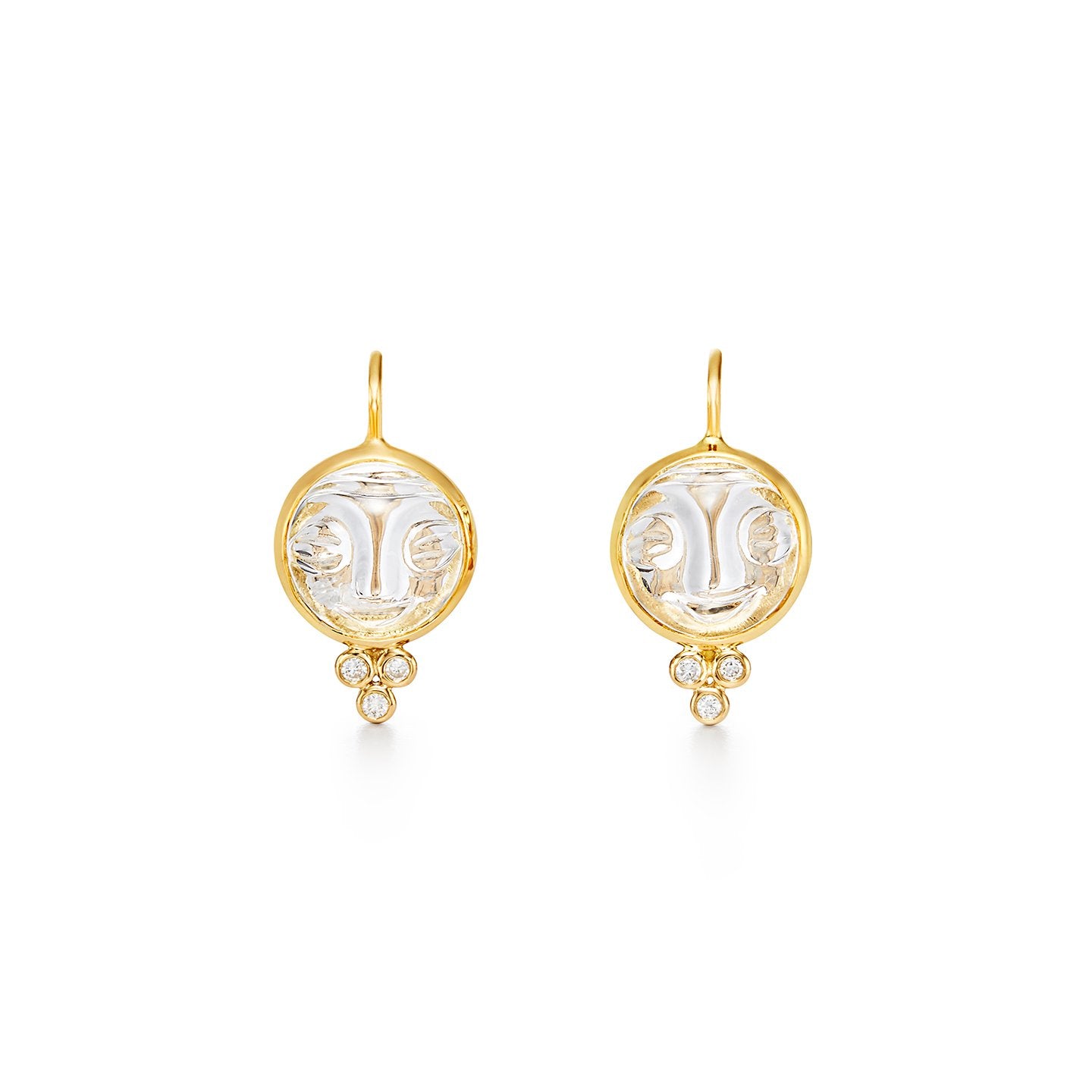 Temple St. Clair 18K Moonface Earrings- E71852-CRFC10HB