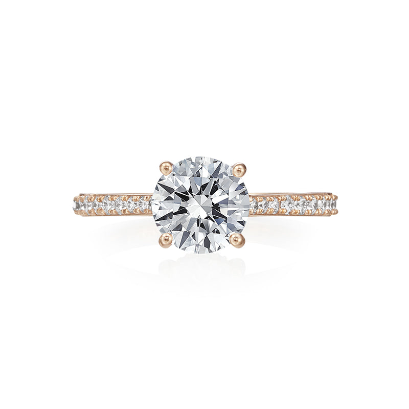 Moyer Collection 18K Rose Gold Round Diamond Engagement Ring