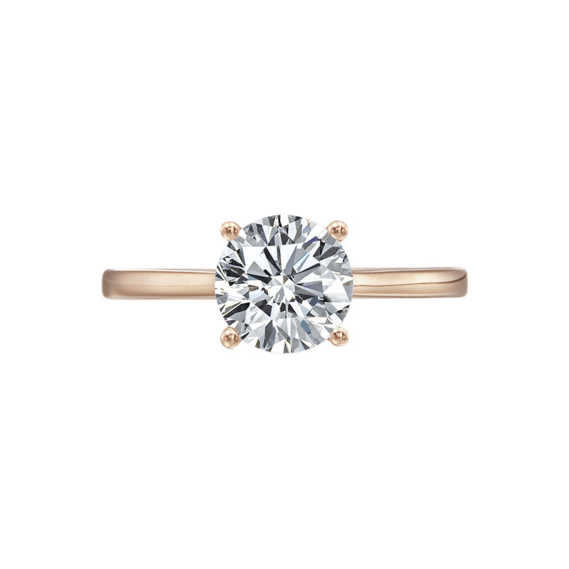 Moyer Collection 18K Rose Gold 0.03ct Round Brilliant Diamond Solitaire Engagement Ring