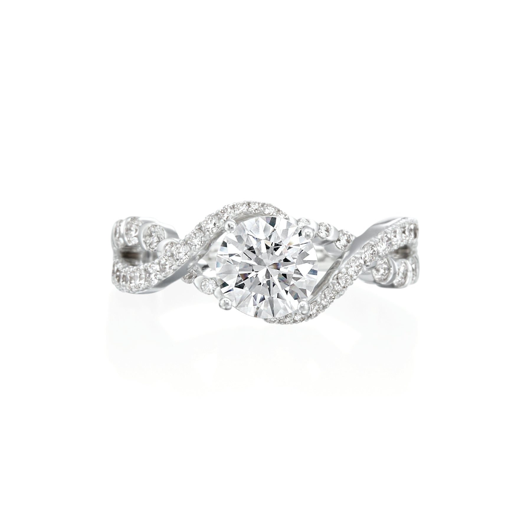 Moyer Collection 14K White Gold 0.71ctw Diamond Criss Cross Engagement Ring- 364347