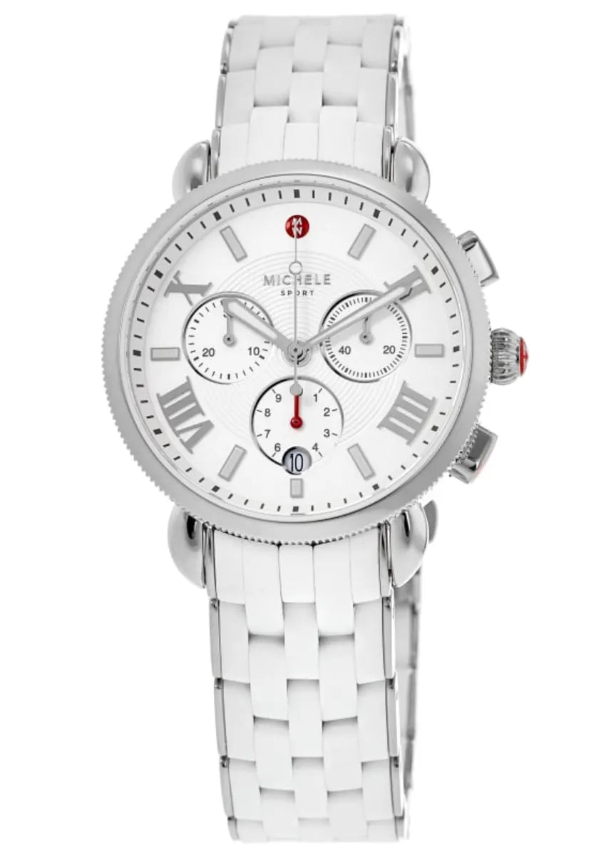 Sporty Sport Sail White and Stainless Silicone-Wrapped Watch