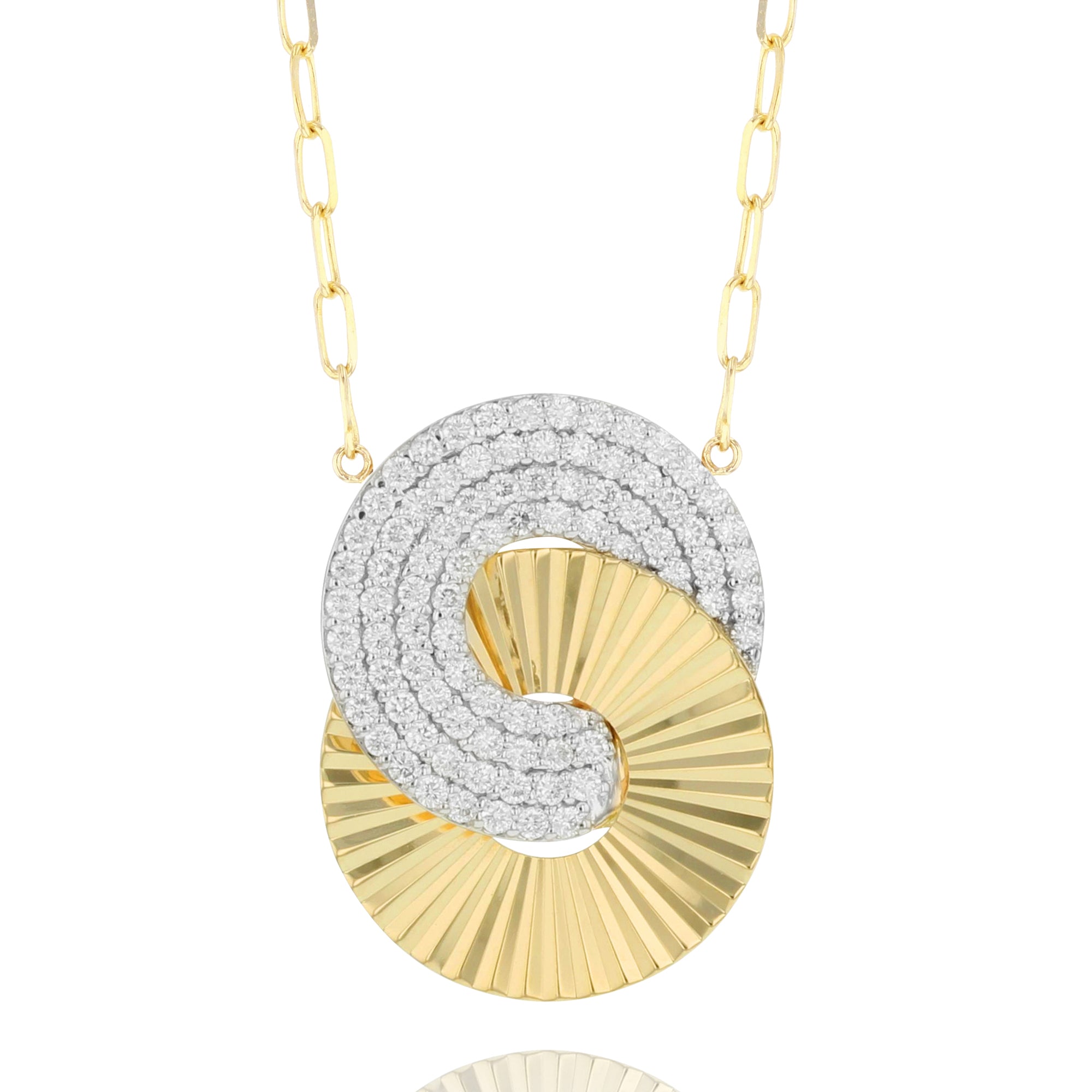 Phillips House 14K Yellow Gold 0.65ctw Diamond Large Interlocking Aura Necklace- N0909DY