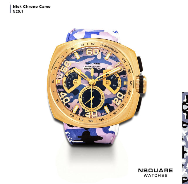 Nsquare Nick Chrono 51mm Purple Camo