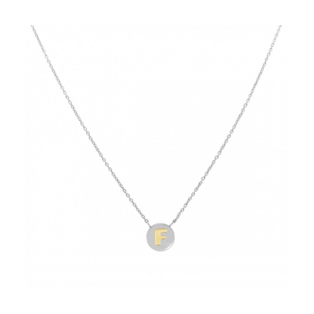 Letter F Silver & Gold Necklace
