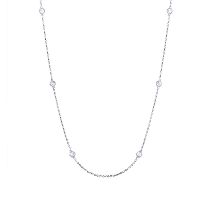 14k White Gold 0.77ctw 18" Diamonds By The Yard Chain Necklace - SC22003069