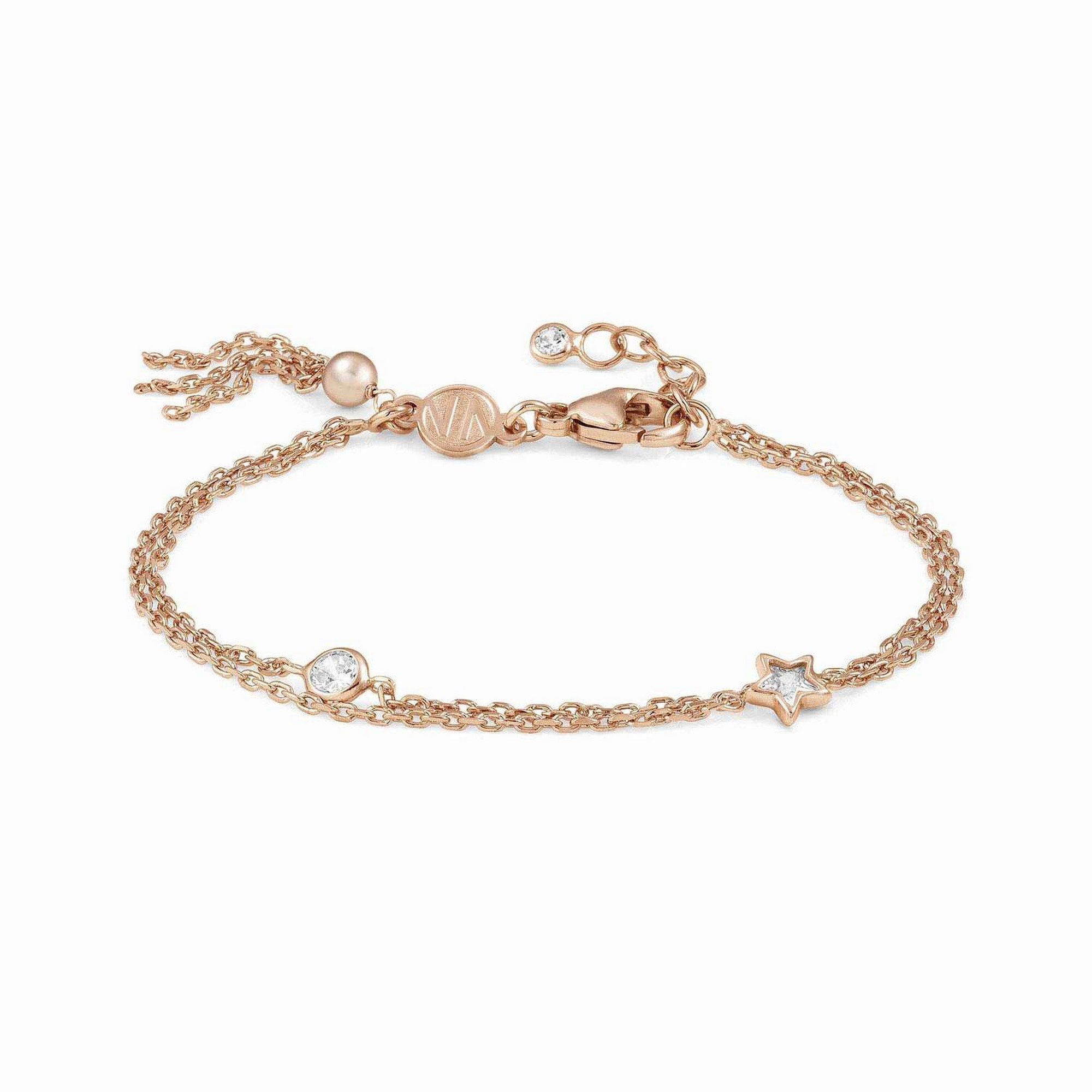 Rose Gold Bracelet with Star, Pearl & Zirconia