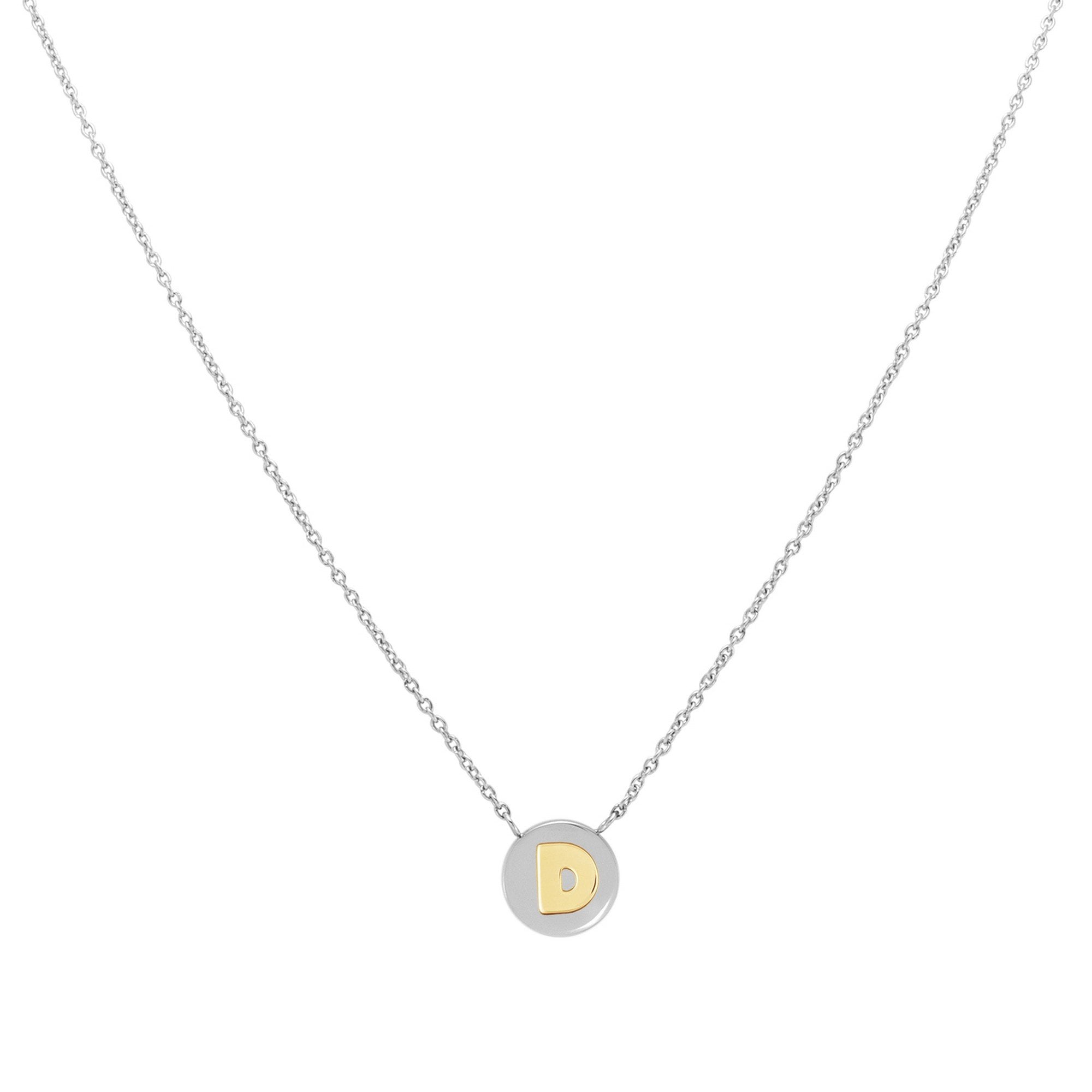Letter D Silver & Gold Necklace