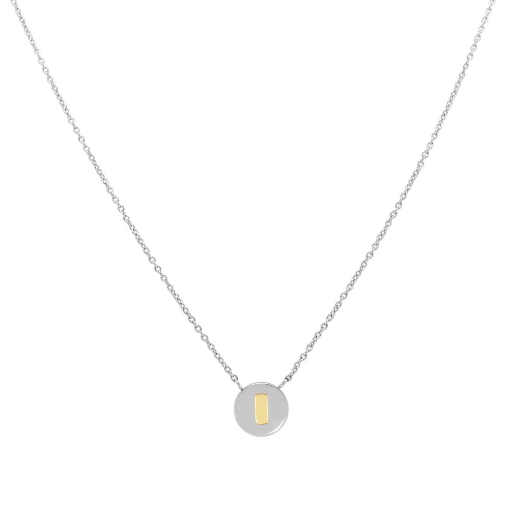 Letter I Silver & Gold Necklace