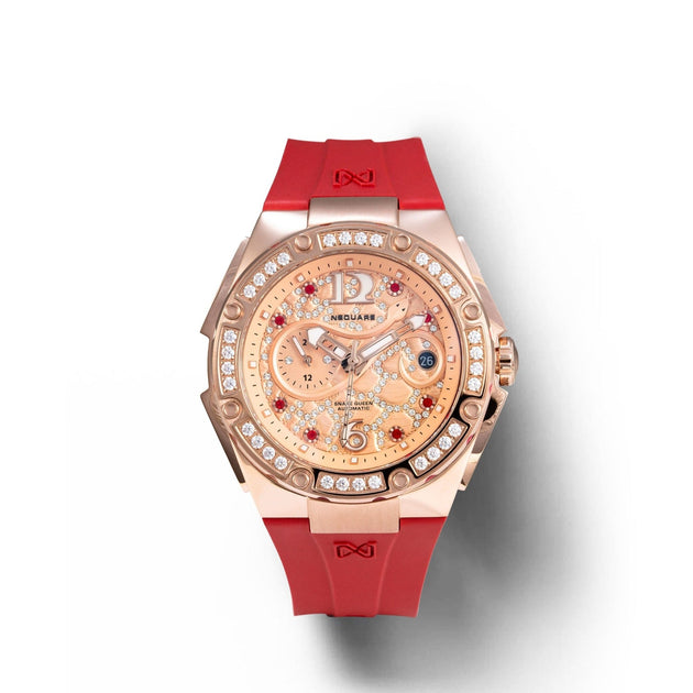 Nsquare SnakeQueen 39mm Automatic Rose Gold Red