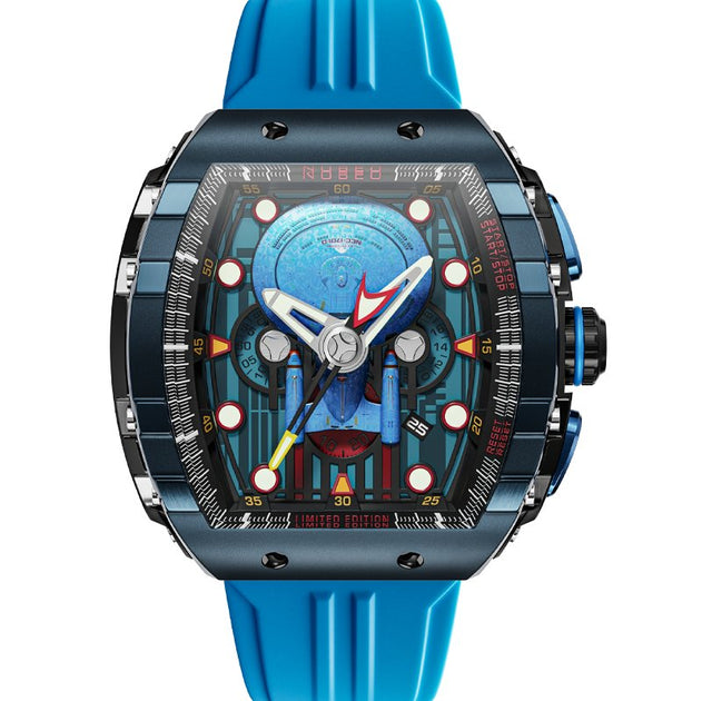 Nubeo Magellan Chronograph Star Trek Enterprise-d Limited Edition Medical Blue
