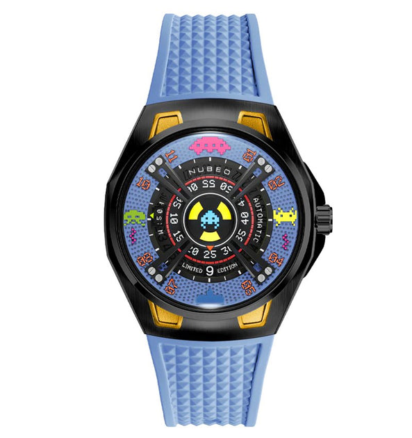 Nubeo OAO Automatic Space Invaders Limited Edition Cosmic Blue