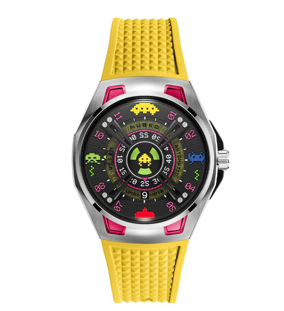 Nubeo OAO Automatic Space Invaders Limited Edition Solar Yellow