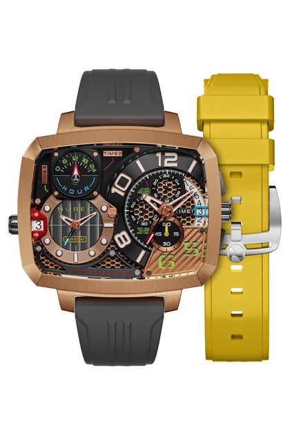 Nubeo Odyssey Triple Time Zone Chronograph Limited Edition Metallic Rose