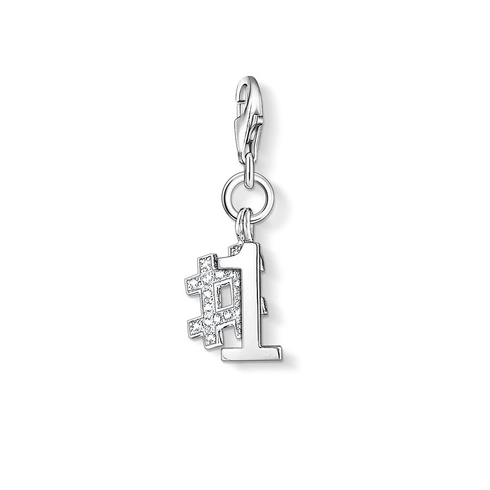 Number #1 Charm (Silver)