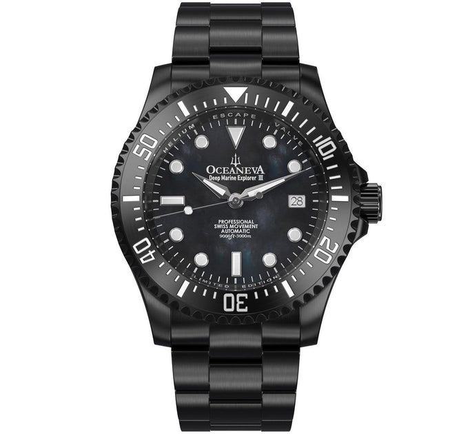 Oceaneva Deep Marine Explorer III Automatic 3000M Pro Diver Black Mother of Pearl Limited Edition