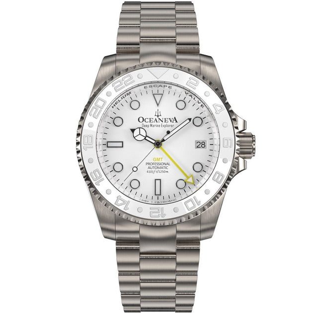 Oceaneva Titanium Deep Marine Explorer GMT 1250M All White