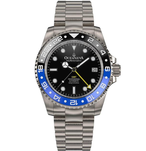 Oceaneva Titanium Deep Marine Explorer GMT Automatic 1250M Black Blue