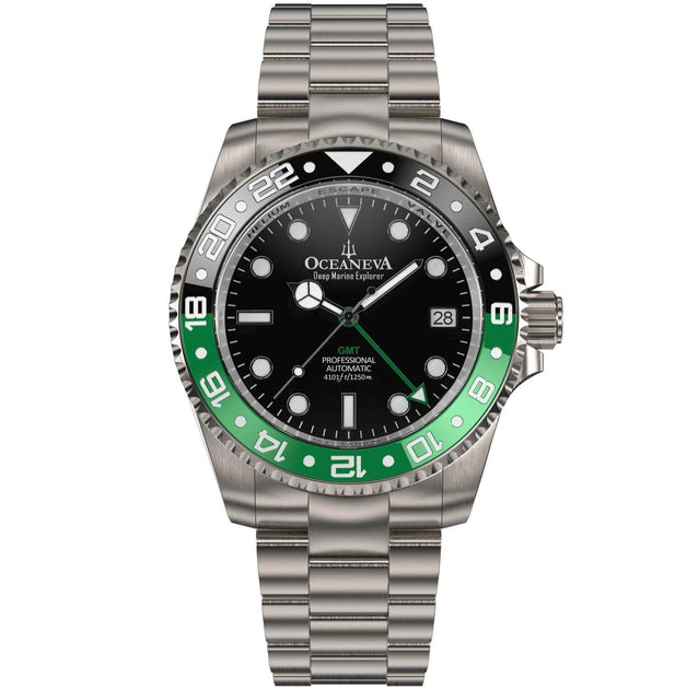 Oceaneva Titanium Deep Marine Explorer GMT 1250M Black Green
