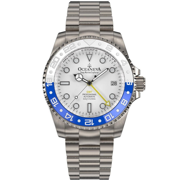 Oceaneva Titanium Deep Marine Explorer GMT 1250M White Blue