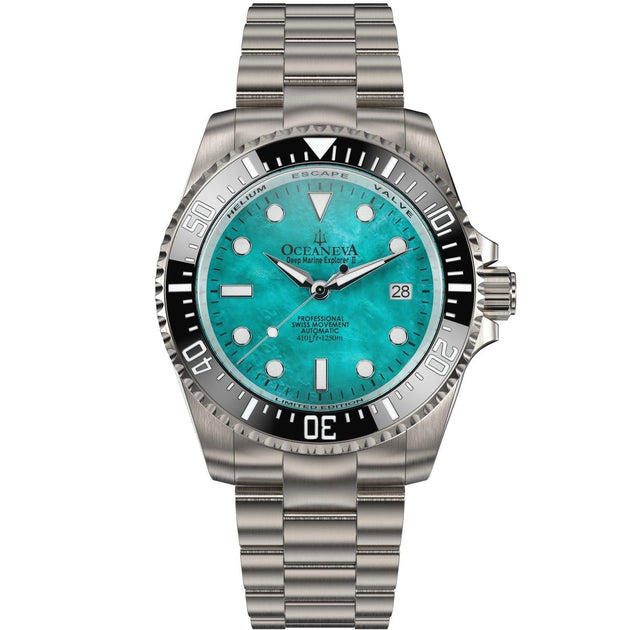 Oceaneva Titanium Deep Marine Explorer II Automatic 1250M Aquamarine Mother of Pearl Limited Edition