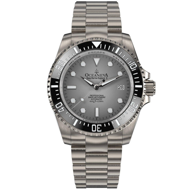 Oceaneva Titanium Deep Marine Explorer II Pro Diver Light Gray Limited Edition