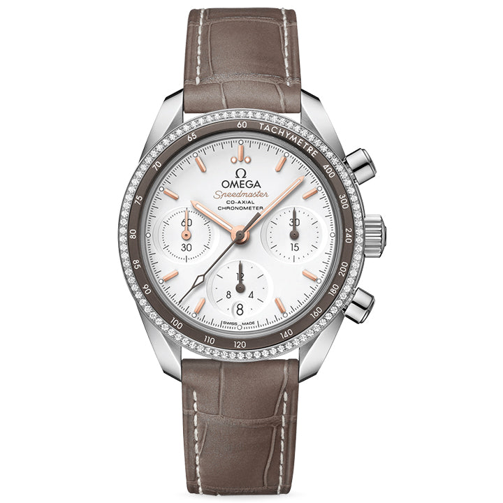 Omega Speedmaster 38 Co-Axial Chronometer Chronograph Steel on Leather Strap - 324.38.38.50.02.001