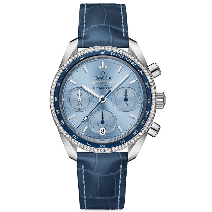 Omega Speedmaster 38 Co-Axial Chronometer Chronograph Steel on Leather Strap - 324.38.38.50.03.001