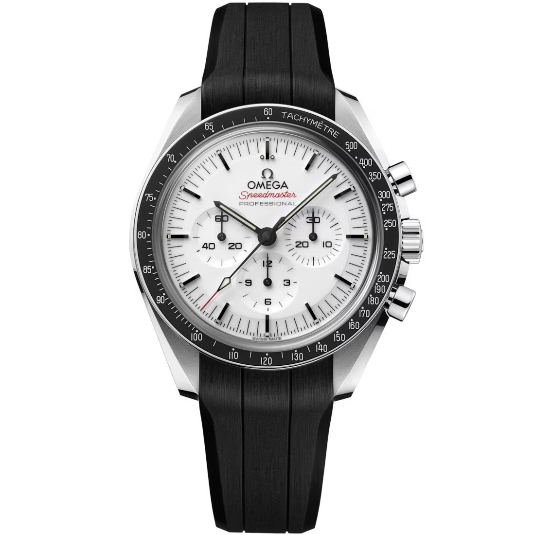 Speedmaster Moonwatch Professional 42 mm, steel on rubber strap