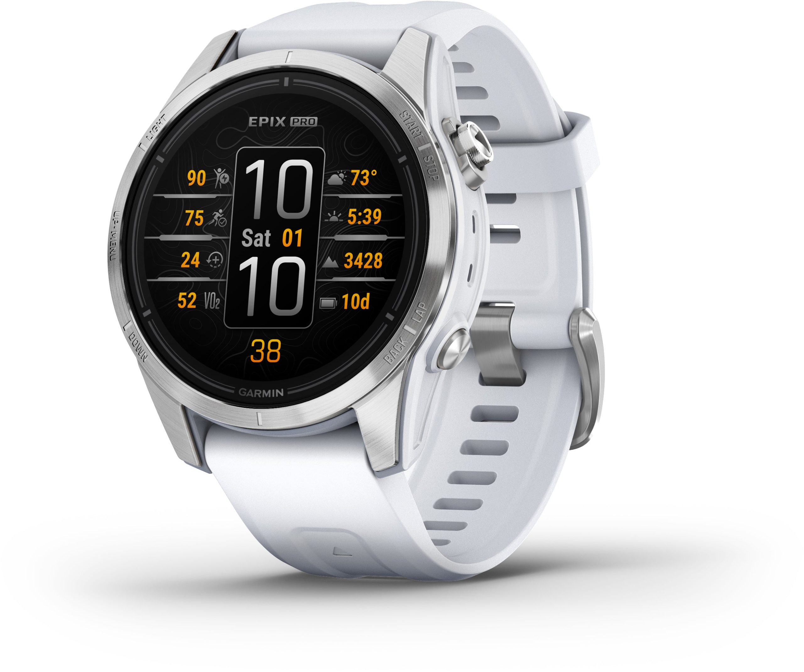 Epix™ Pro (Gen 2) – Standard Edition | 42 mm Silver with Whitestone Band