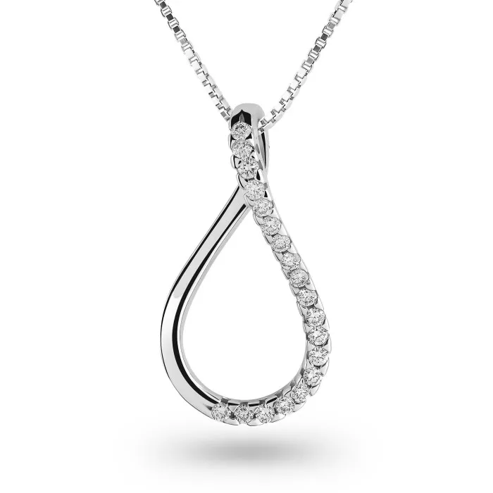 Orphelia® 'Frances' Women's Whitegold 18C Pendant - White HD-4083